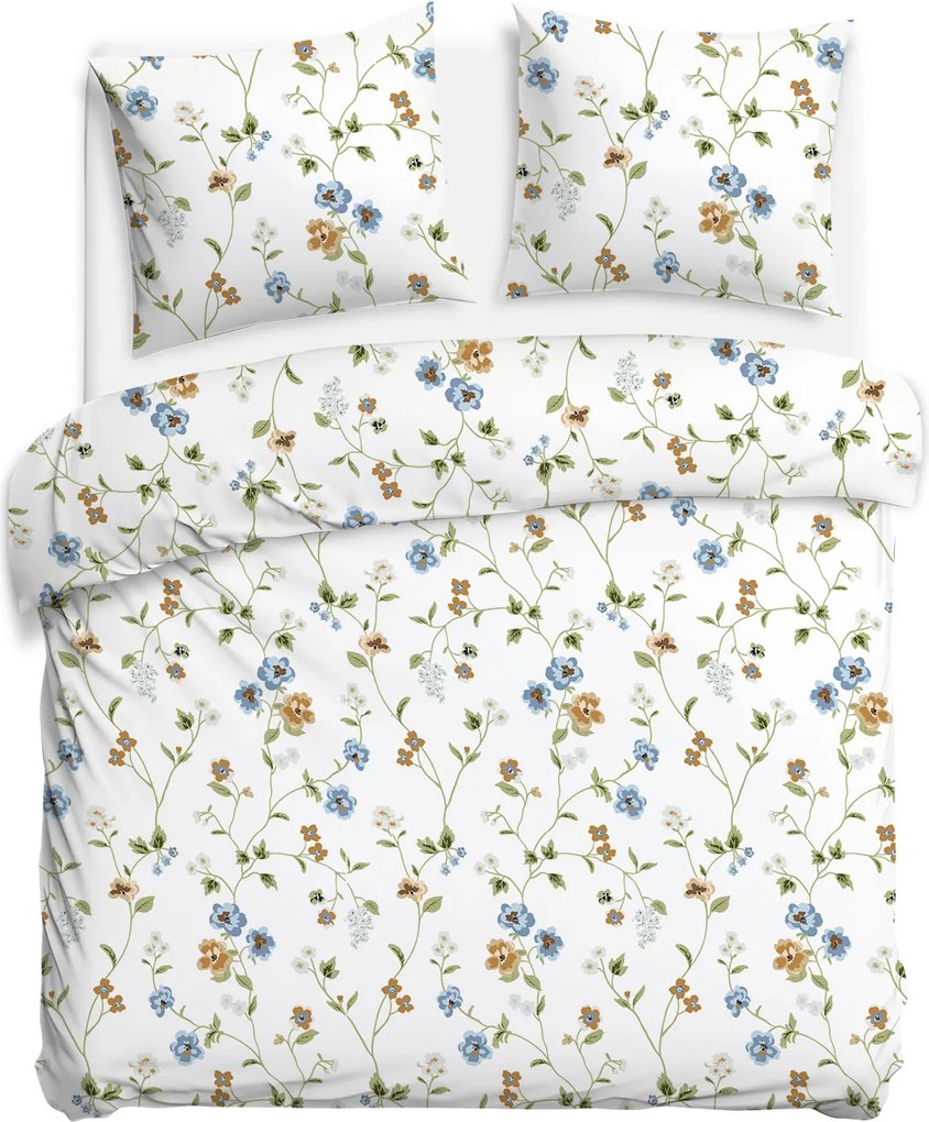 BAVLNENÉ OBLIEČKY COTTONLOVE 200X220 CM, 2KS 70X80 CM KVETY