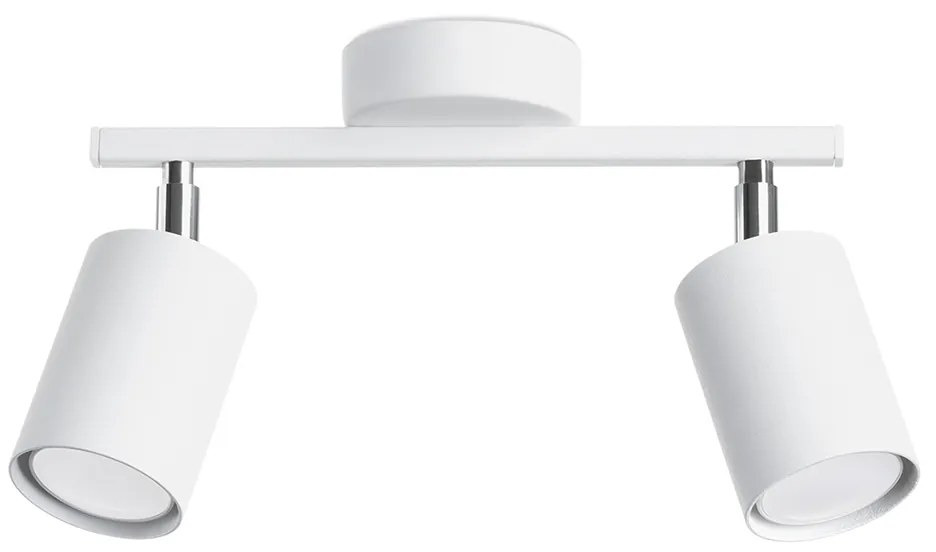 Bodové svietidlo Lemmi, 2x biele kovové tienidlo, (možnosť polohovania)
