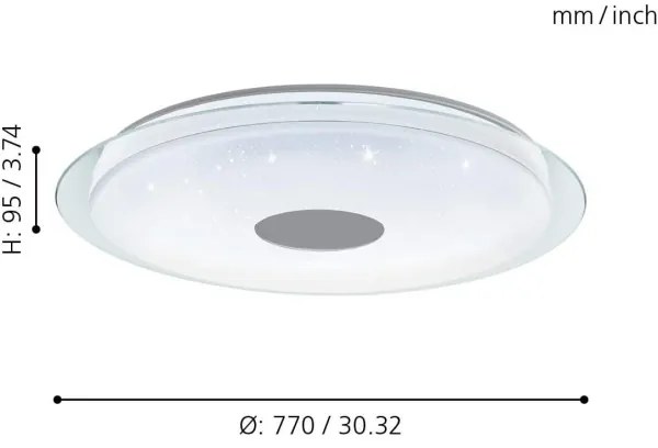 Eglo 32344 - LED RGBW Stmievateľné stropné svietidlo LANCIANO-C LED/53W/230V + DO