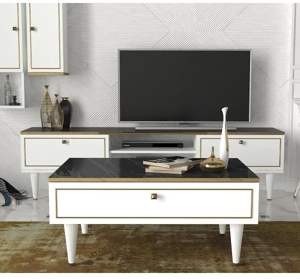 Konferenčný stolík RAVENNA 60x90 cm biela