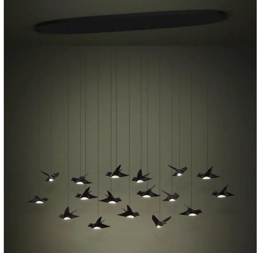 Eglo 390353 - LED Stmievateľný luster na lanku PARATEBUENO 17xLED/3W/230V čierna