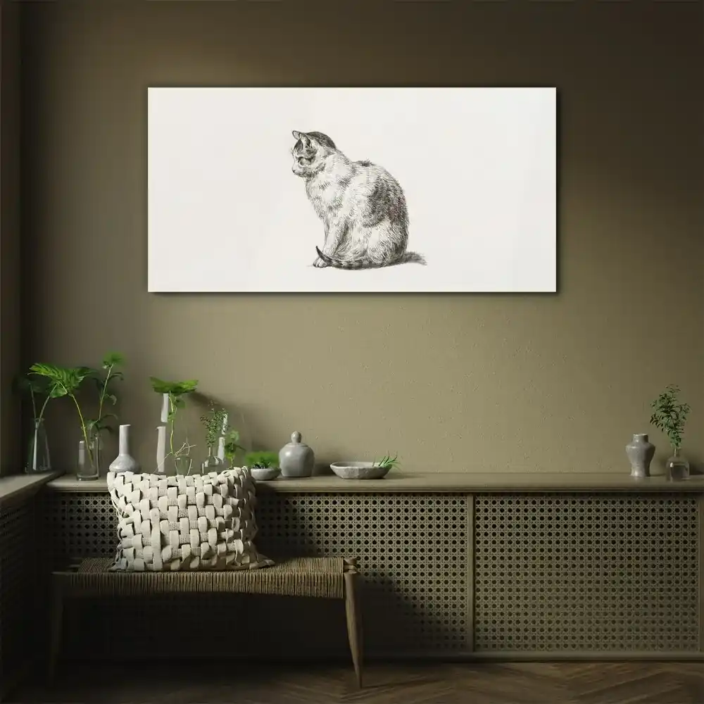 Obraz na skle Kreslenie zvierat mačka | BIANO
