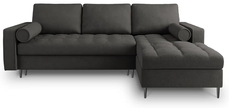 Tmavosivá rozkladacia rohová pohovka Milo Casa Santo, pravý roh