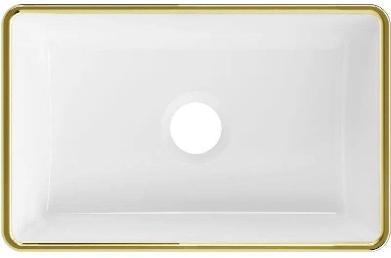 Mexen Nadia, umývadlo na dosku 365x235x120 mm, biela-zlatý okraj, 21613605