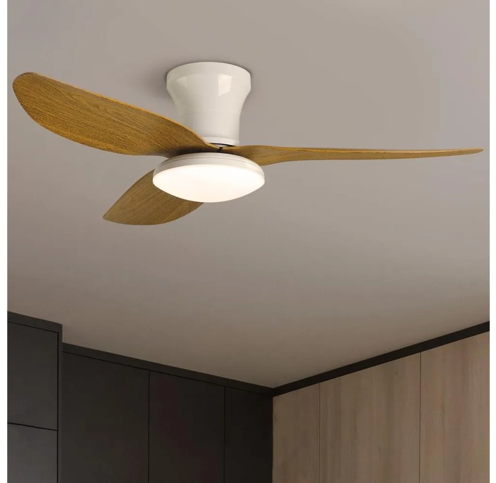 Brilagi-LED stmievateľný stropný ventilátor LED/30W/230V 3000-6500K bielohnedý+D