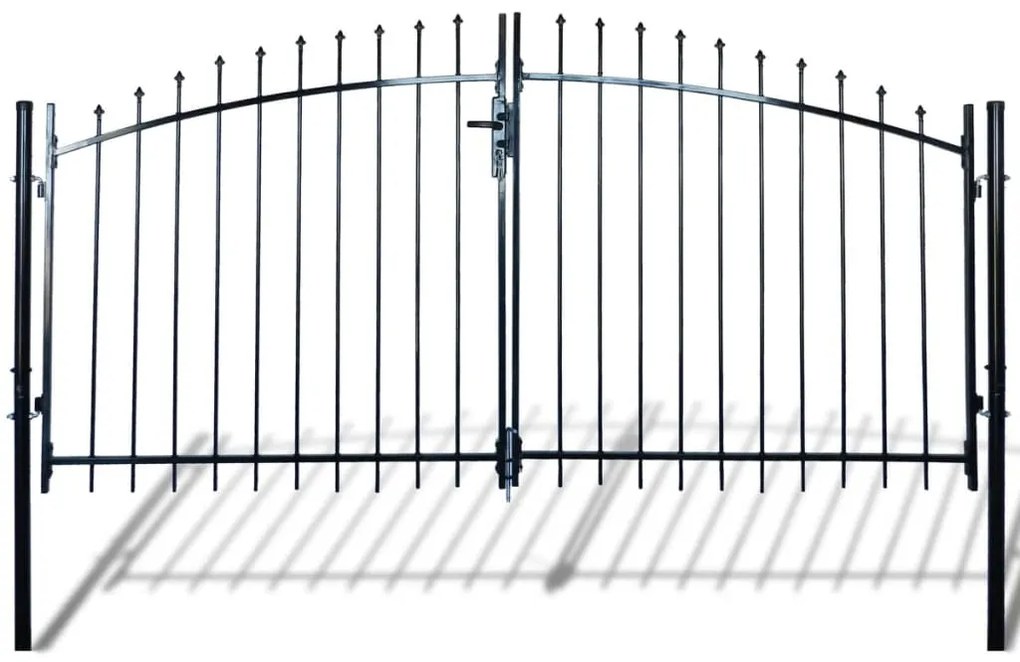vidaXL Dvojkrídlová ozdobná brána s hrotmi 300 x 200 cm