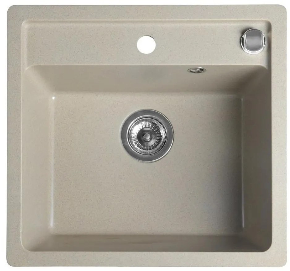 Sapho - Kuchynský drez 53x50 cm granit/béžová