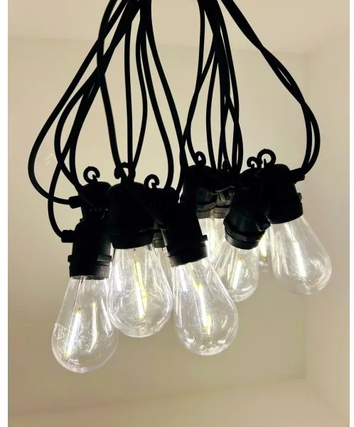 LED vonkajšia dekoratívna reťaz 10xLED/0,36W/230V 8 m IP44 čierna