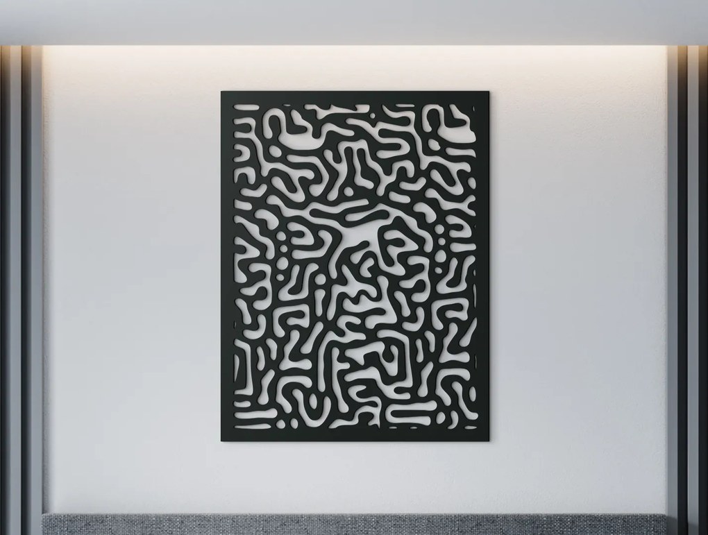 drevko Minimalistický obraz Labyrint Rozmer obrazu: 42,5 x 32,5 cm, Farba dekorácie: Čierna