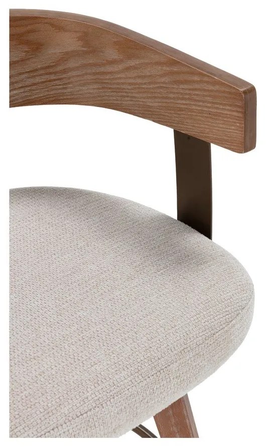 Krémovobiele/v prírodnej farbe čalúnené barové stoličky v súprave s podrúčkami 2 ks Ilia – MOME