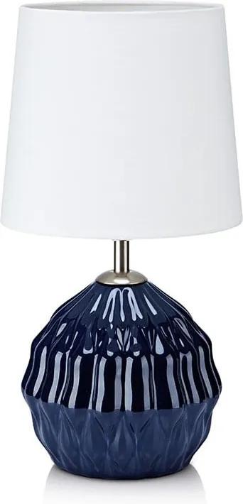 Modro-biela stolová lampa Markslöjd Lora