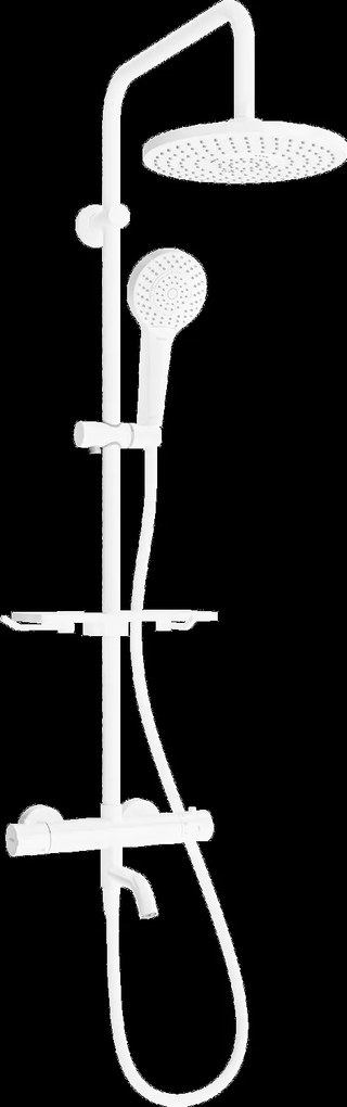 Mexen - KT05 sprchový set s termostatickou vaňovou batériou Kai, biela, 779000593-20