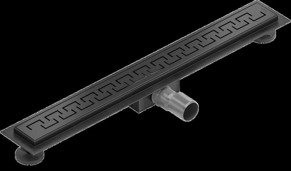 Mexen Flat nerezový sprchový žľab 60 cm, vzor M15 čierna, 1724060-15