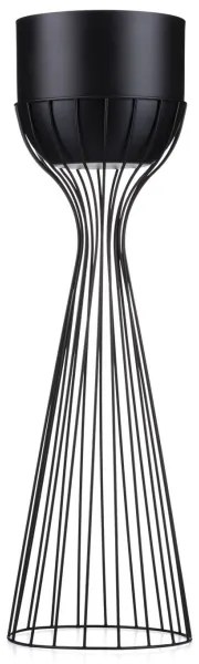 Kovový kvetináč LOFT 68x20 cm čierna