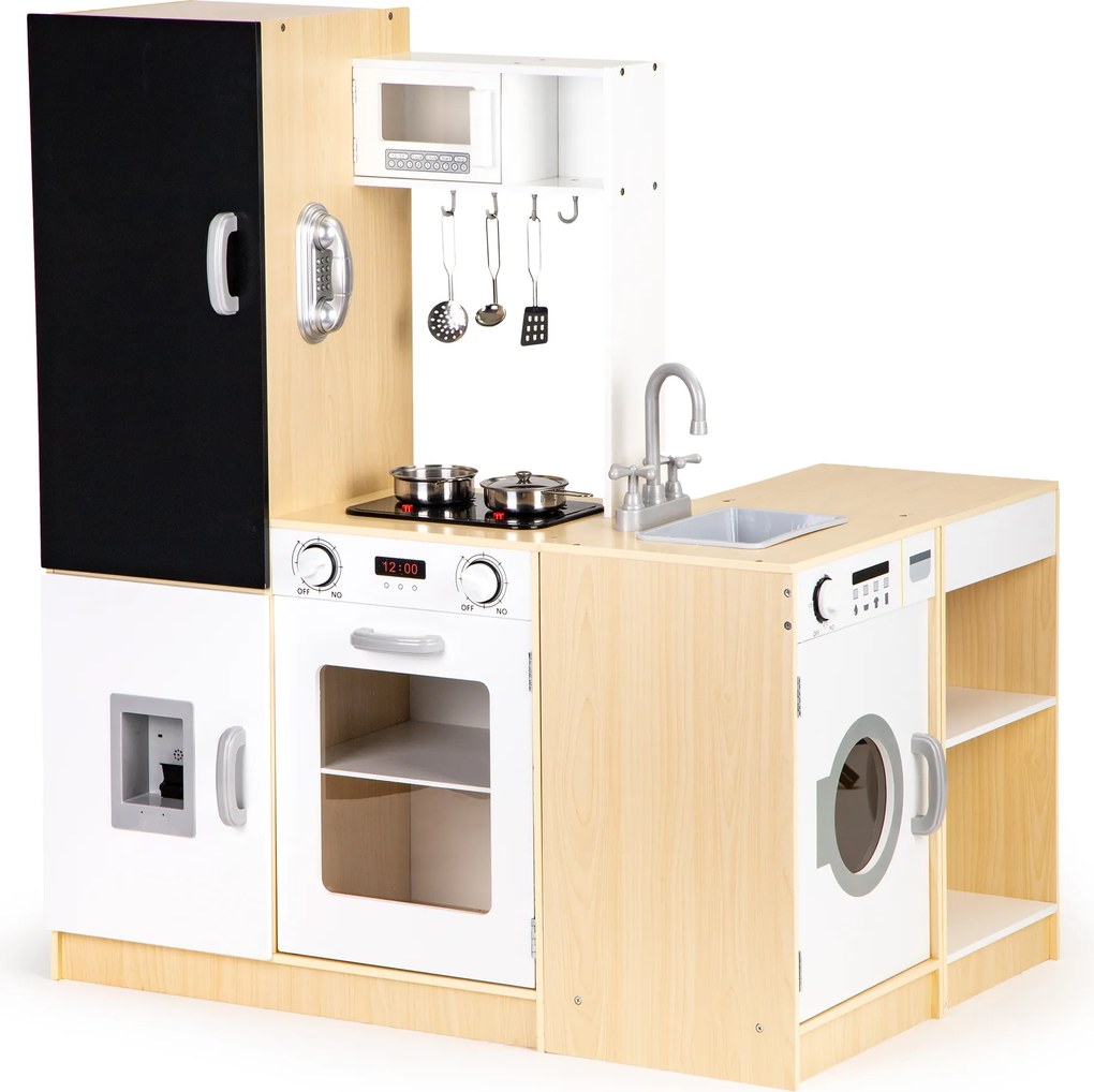 Drevená kuchynka pre deti samostatné segmenty XXL doska + LED ECOTOYS