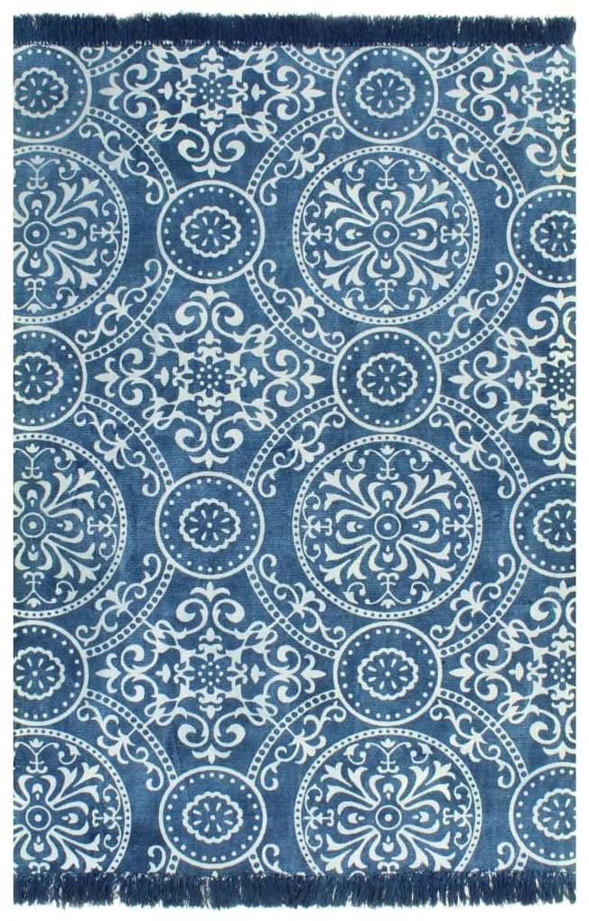 vidaXL Kilim koberec modrý 160x230 cm bavlnený vzorovaný