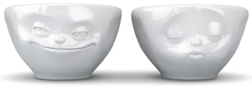 Biele porcelánové misky v súprave 2 ks 100 ml Grinning & Kissing – 58products