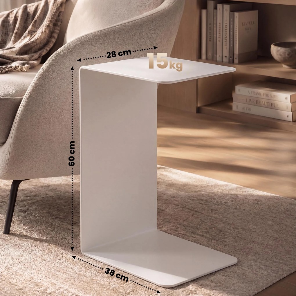 Príručný stolík Selby 60 cm - biela