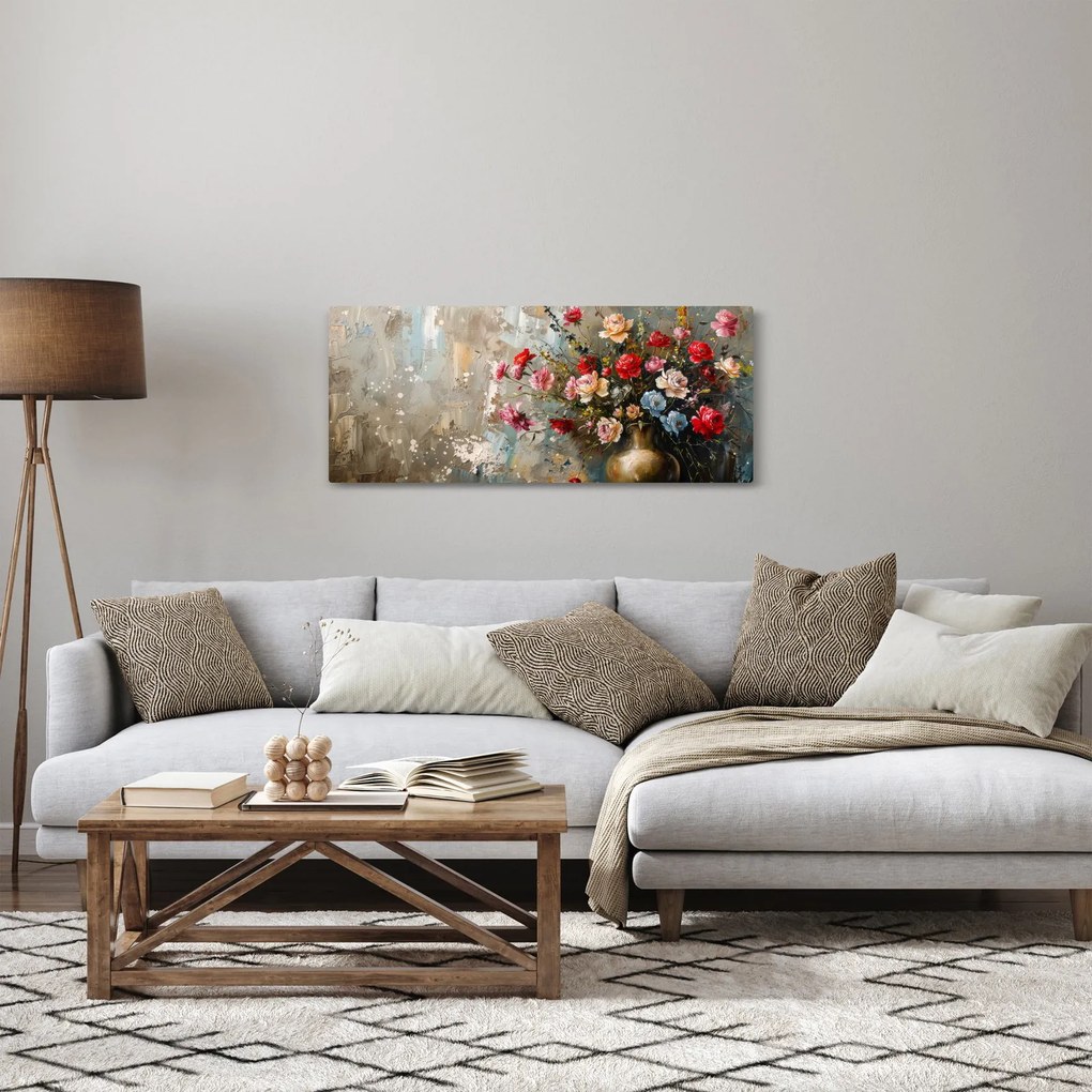 Obraz - Váza kvetov (120x50 cm)