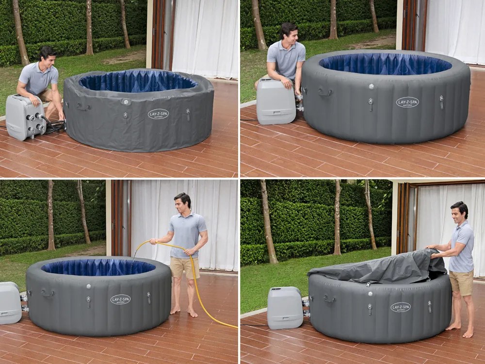 Vírivka Lay-Z-Spa SANTORINI PRO 7 LED hydromassage pre 5-7 osôb Bestway  6001T