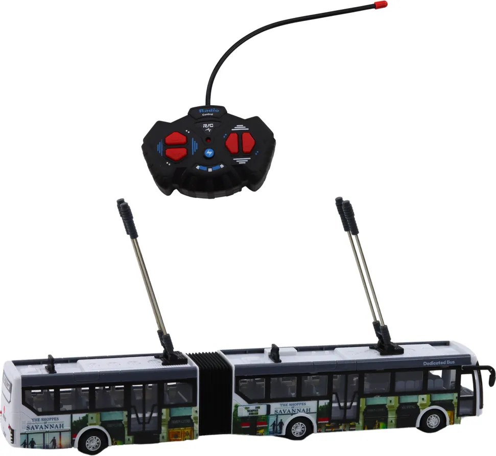 LEAN Toys Mestský trolejbus diaľkovo ovládané RC svetlá verejná doprava