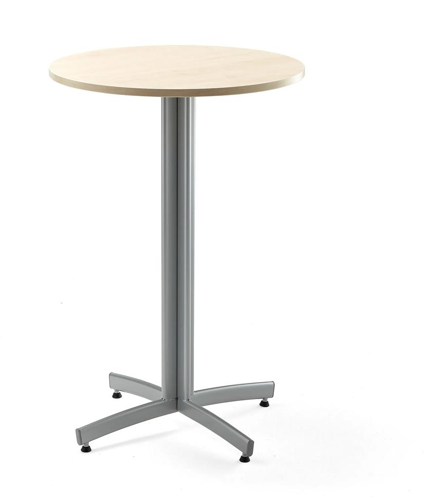 Barový stôl Sanna, Ø 700x1050 mm, breza, šedá