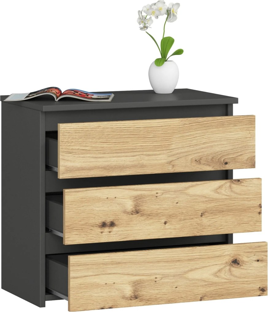 Komoda CL3 60 cm grafitově šedá/dub artisan
