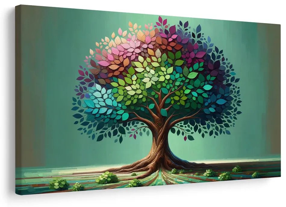 Obraz strom života dúha na vetvách