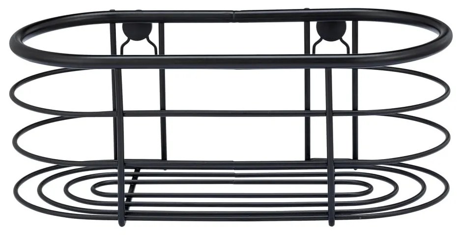 Čierna sprchová polica Wenko Trestina, 26 x 11 cm