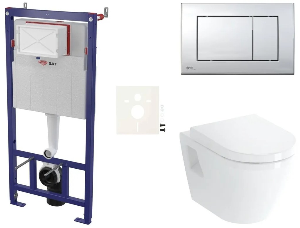 Cenovo zvýhodnený závesný WC set SAT do ľahkých stien / predstenová montáž + WC VitrA Integra SIKOSSINTSC21K