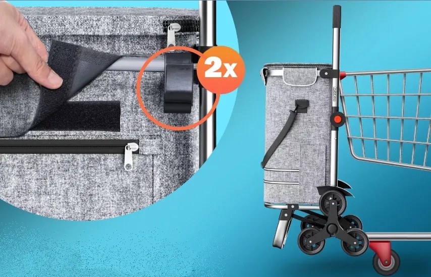Monzana Nákupná taška na kolieskach do schodov COMFORT,50l, šedá