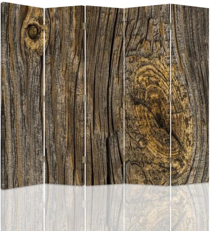 CARO Paraván - Wooden Boards 2 | päťdielny | obojstranný 180x150 cm