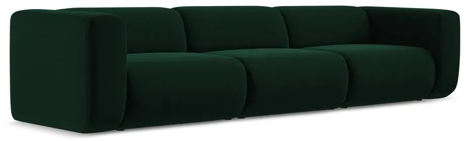 Tmavozelená zamatová pohovka 319 cm Ekahi – Makamii