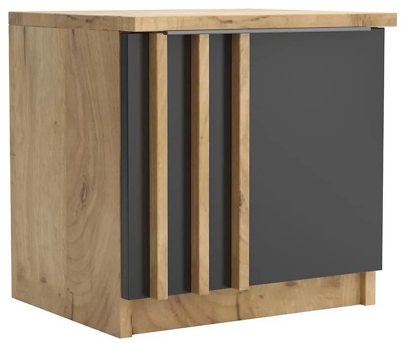 Nočný stolík Sorento craft zlatá/čierna