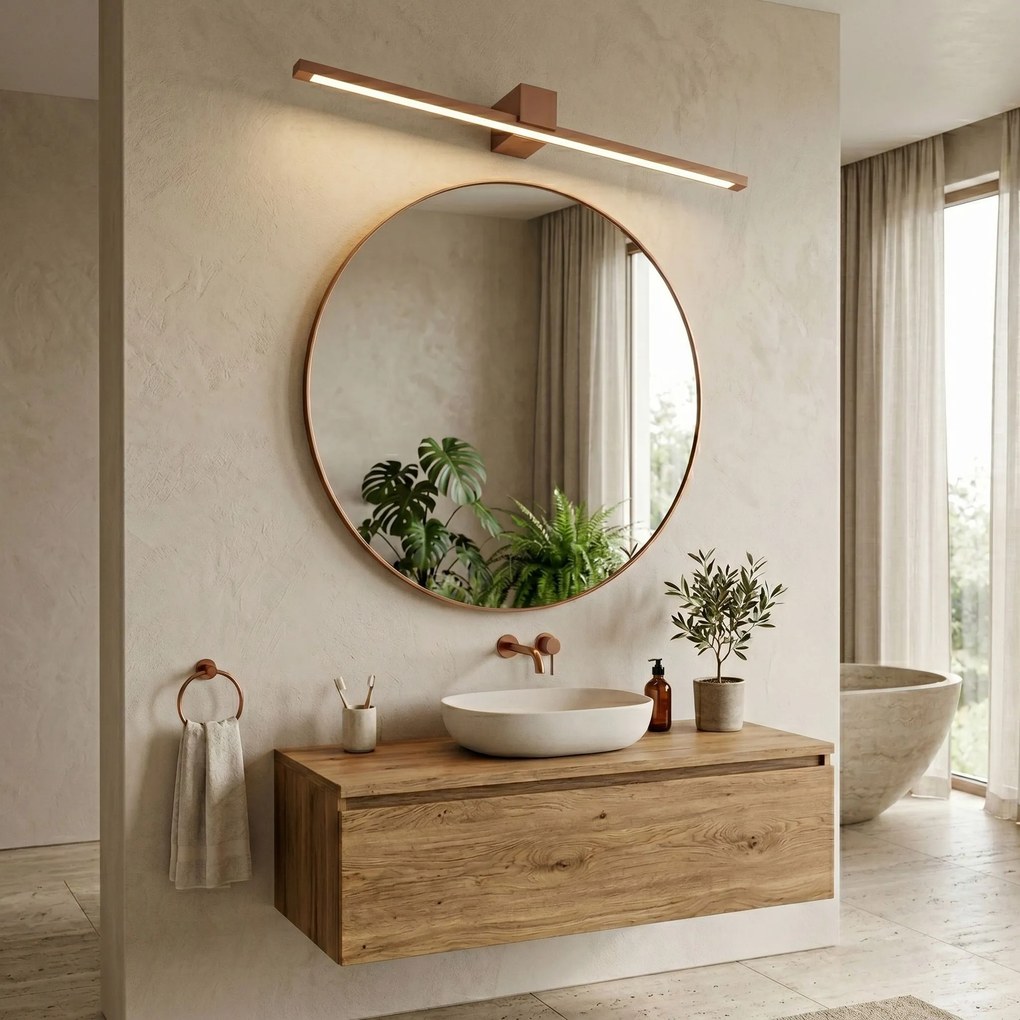 Toolight Toolight, LED nástenné svietidlo, 80cm, 20W, 4000K, 1500lm, SWE054-1W, medená matná, OSW-20154