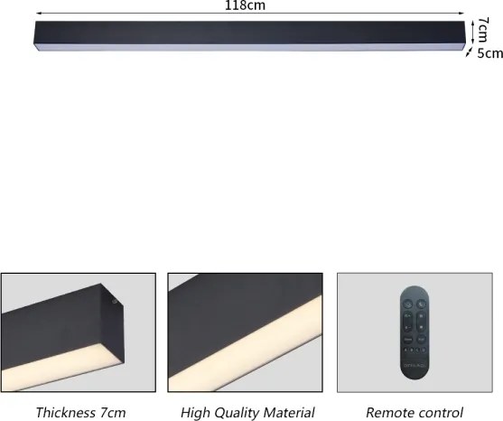 Brilagi - LED stmievateľné stropné svietidlo SLEEKLINE LED/40W/230V Wi-Fi Tuya čierne + diaľkový ovládač