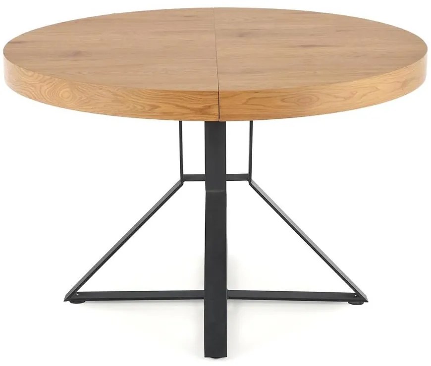 Rozkladací stôl Mercy 120/160x120cm Mdf/Oceľ – Dub Zlatá/Čierna