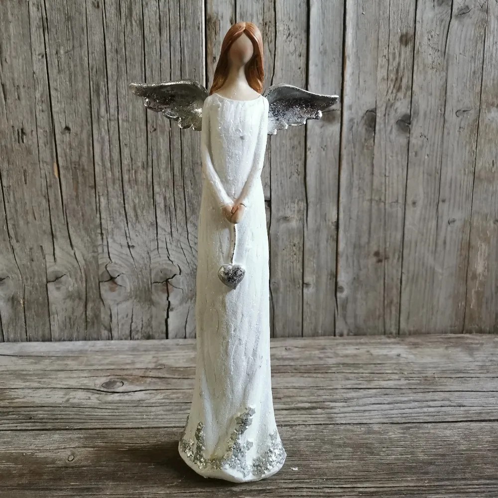 ANJEL so srdiečkom, modliaci 13X6,5X32 CM cena za 1ks