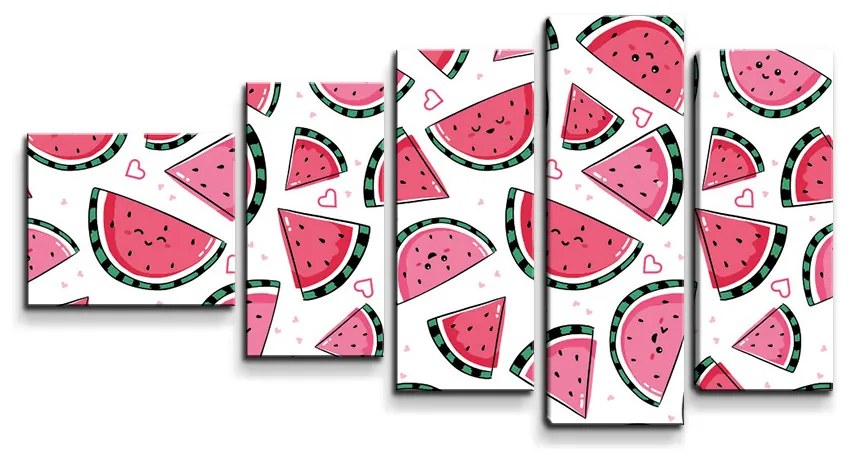 Sablio Obraz - 5-dílný Vodný melón - 100x60 cm