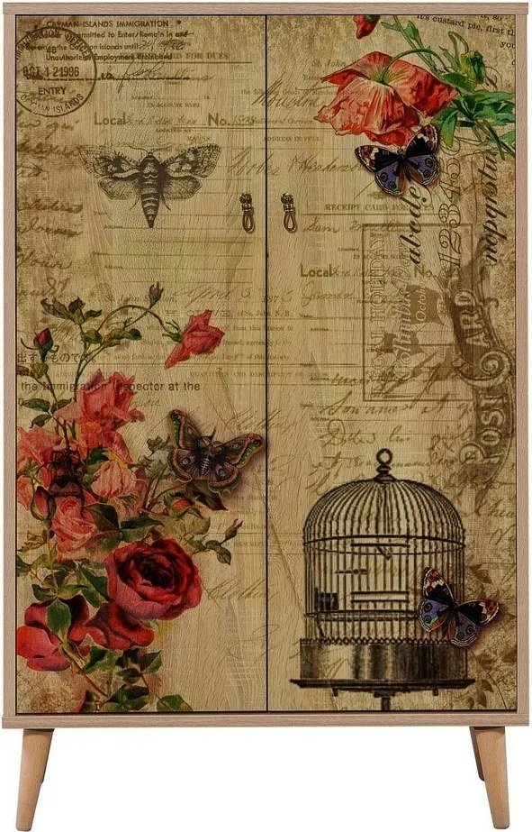 Skrinka Mega Sonoma Oak Roses