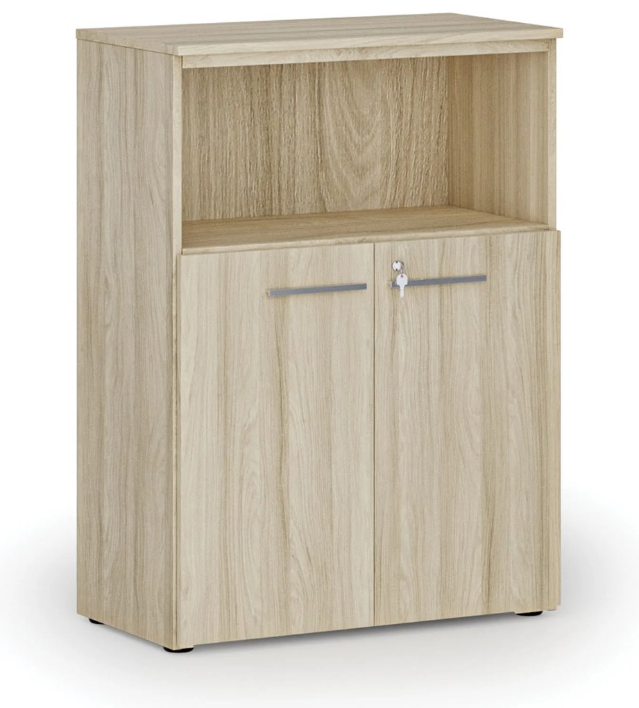 Kombinovaná kancelárska skriňa PRIMO WOOD, 800 x 420 x 1087 mm, dub prírodný