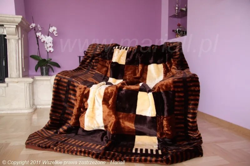 DomTextilu Hrubá deka v odtieňoch hnedej  160 x 210 cm