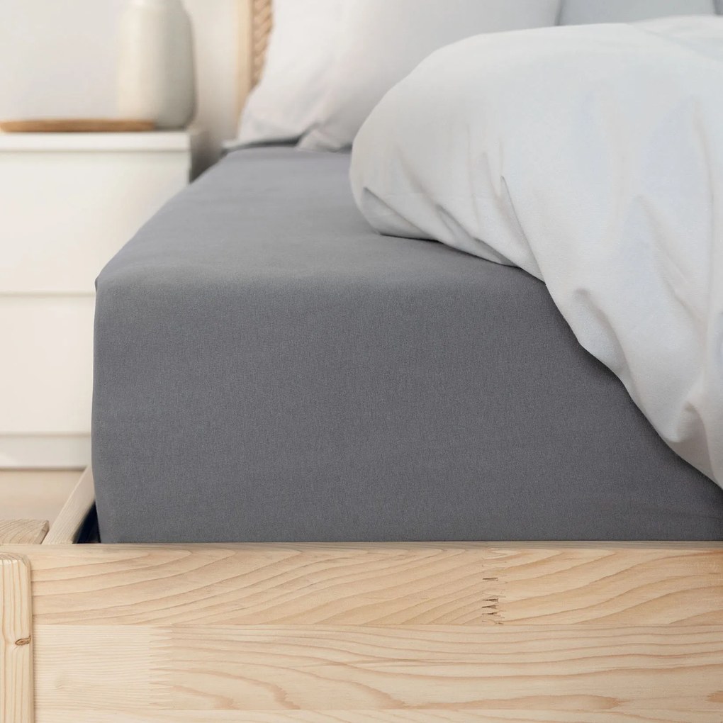 Goldea jersey elastická plachta - tmavo sivá 200 x 220 cm