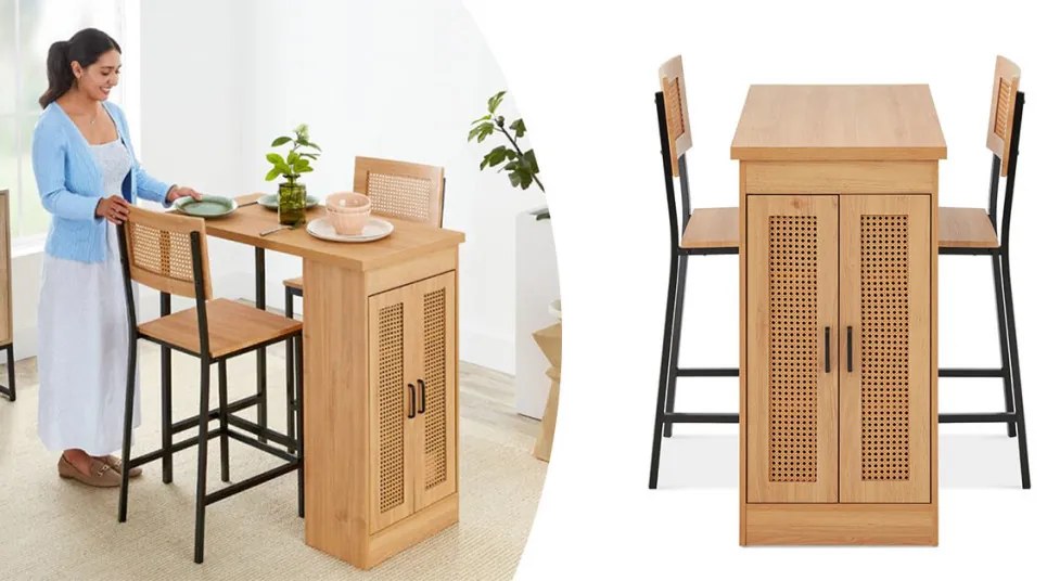 3-dielna vyvýšená jedálenská súprava s úložným priestorom