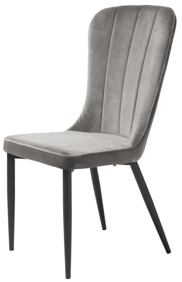 Dizajnová stolička Kendall sivý zamat
