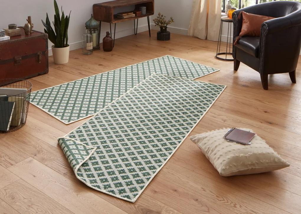 NORTHRUGS - Hanse Home koberce Kusový koberec Twin-Wendeteppiche 103125 grün creme – na von aj na doma - 120x170 cm