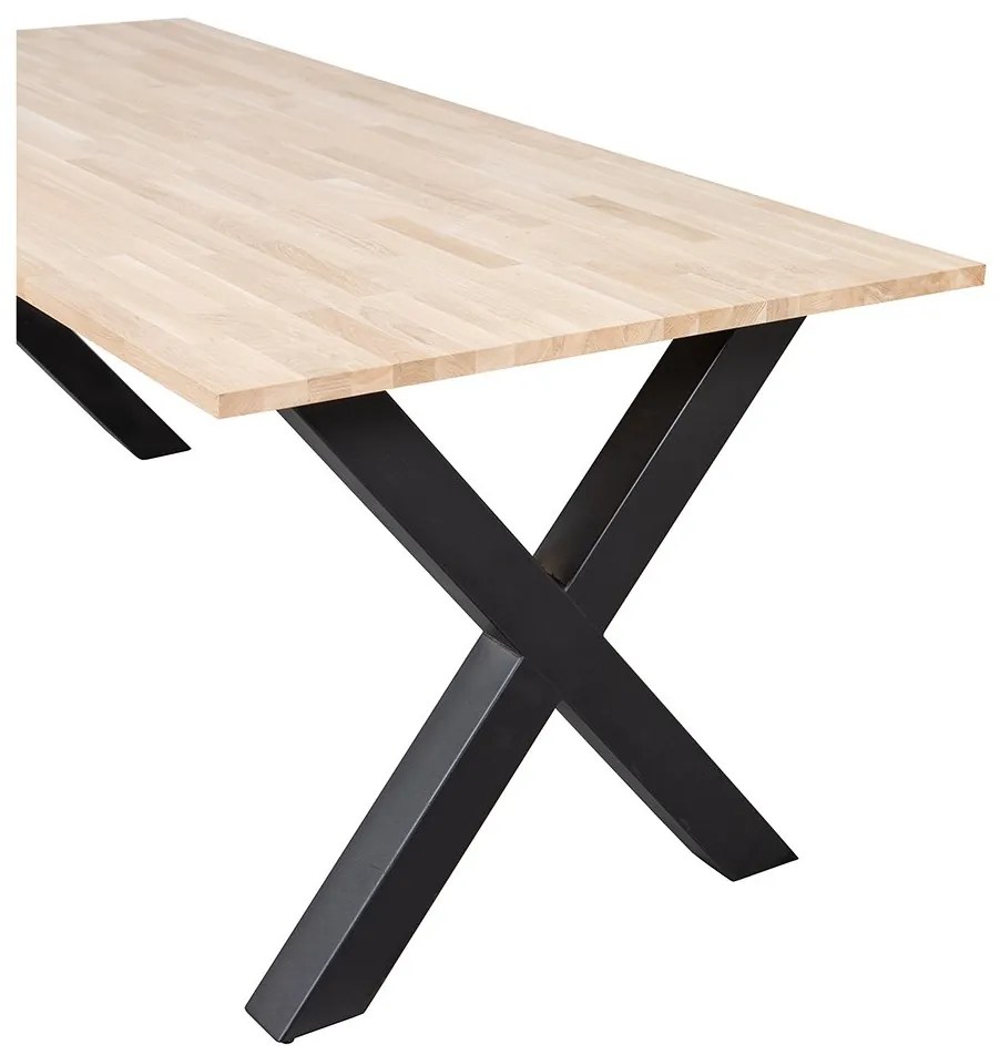 Jedálenský stôl tablo 200 x 90 cm nohy do tvaru x dubový MUZZA