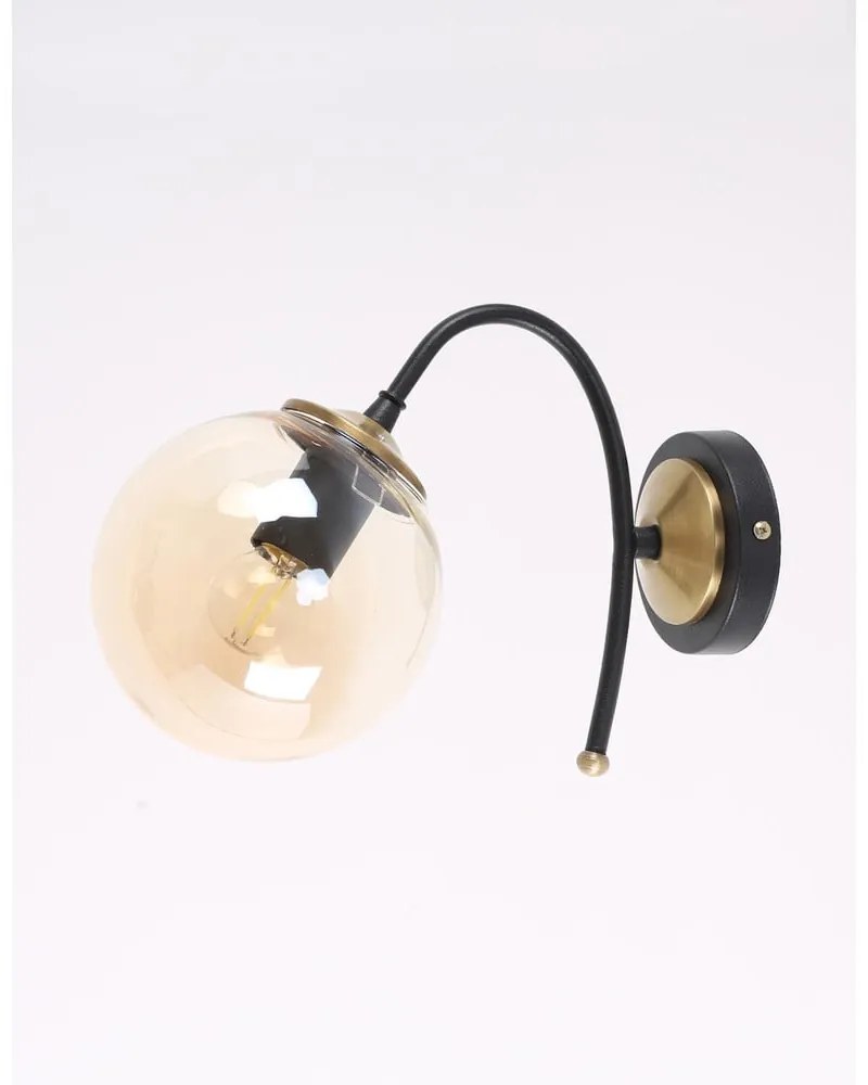 Okrovožlto-čierne nástenné svietidlo ø 15 cm Yoyo – Squid Lighting