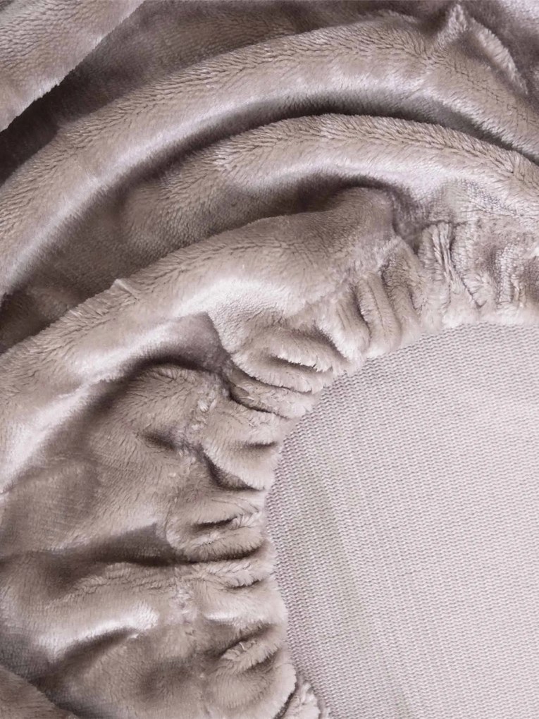 Plachta mikroplyš Deluxe do postieľky 60 x 120 cm - cappuccino