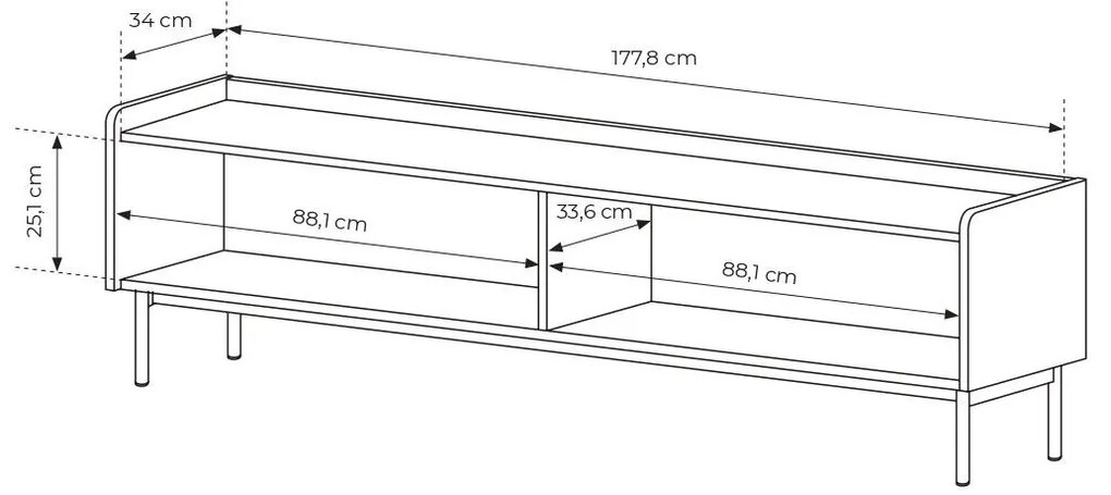 TV Stolík/Skrinka Lemenn 180 (béžová). Akcia -21%. Vlastná spoľahlivá doprava až k Vám domov. 1097462